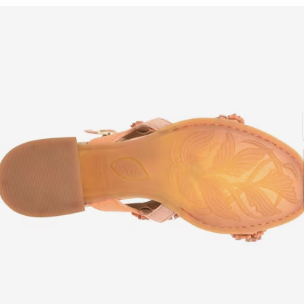 Born Springs Flower Sandals NWOB Orange Size 8M - Picture 6 of 8